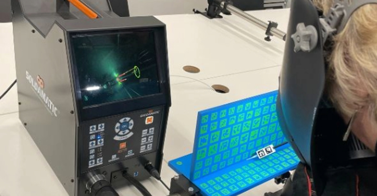 Regional Skills Hub Funding ECITB Chair Lynda Armstrong And CEO Andrew Hockey Using Simulator Equipment On A Site Tour Of Forth Valley College. (1)