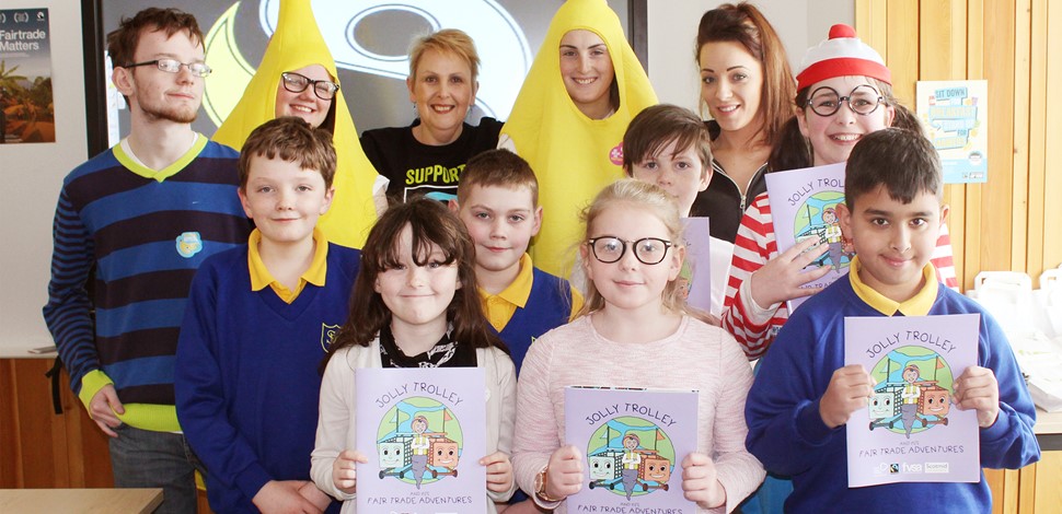 Pupils go bananas for Jolly Trolley reading
