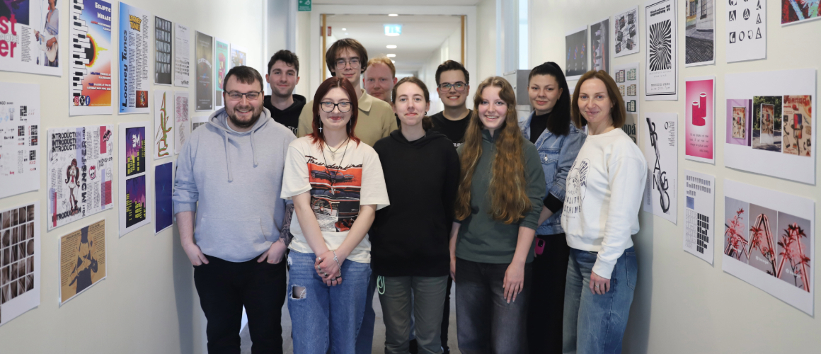 FVC Graphic Design And Visual Communication Students Have Showcased Their Latest Work In The Stirling Campus Corridors, Including Projects From Their Studies And International Collaborations In Belgium