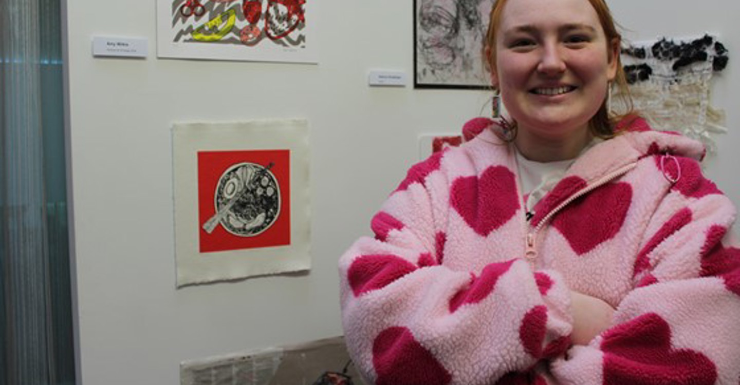 Rosie Nicolson With Her Artwork