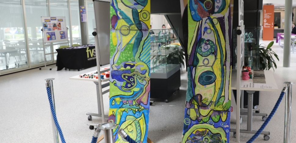 Skills for Work students display artwork at Falkirk Campus