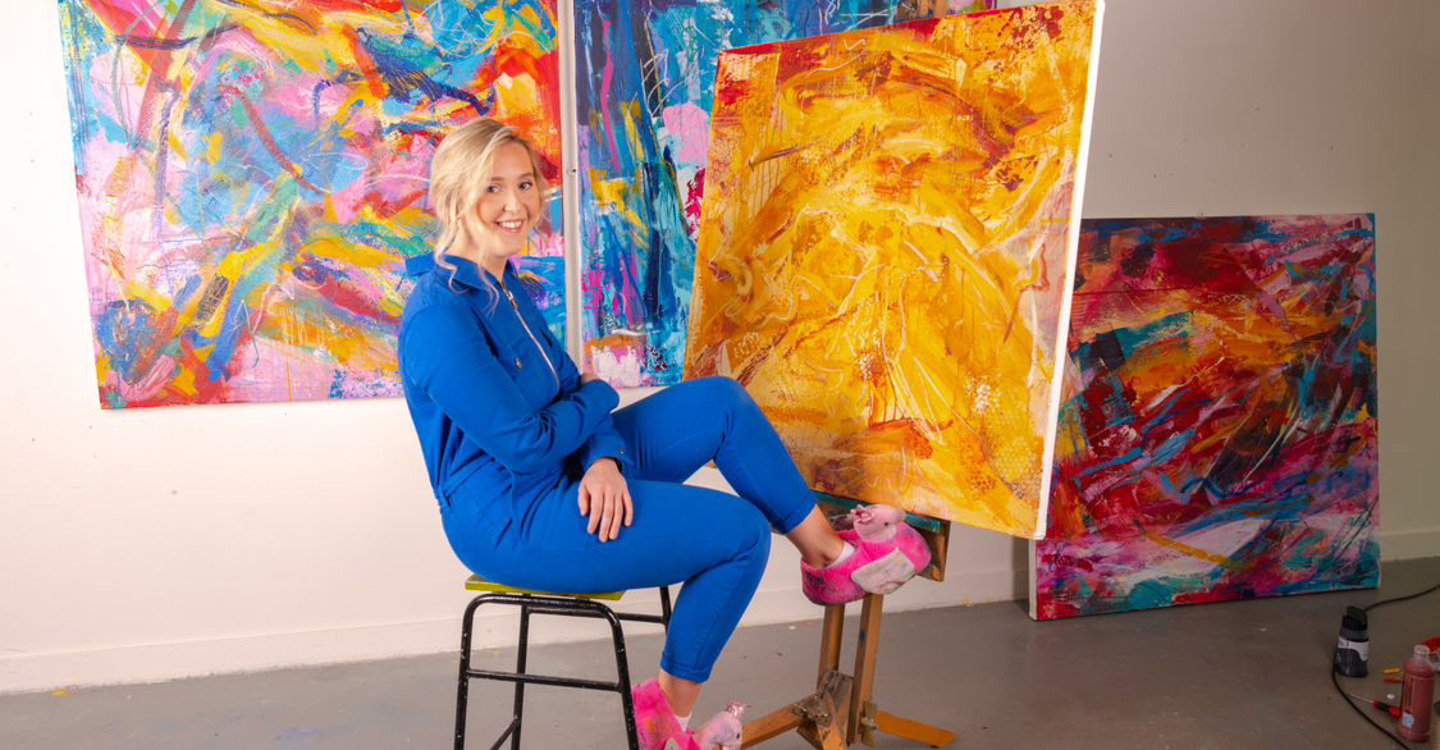 Niamh With Some Of Her Work 2