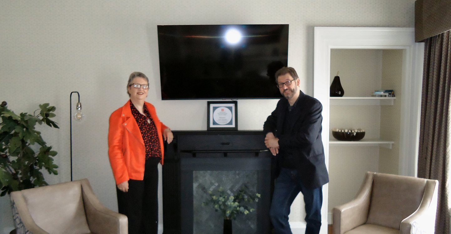 Julie and brother Dr Tom Christie